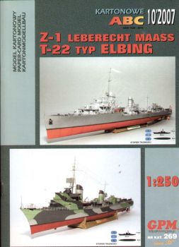 Z-1 Leberecht Maass und T-22 Elbing 1:250 übersetzt