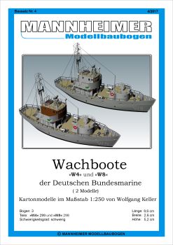 zwei Wachboote W4 und W8 der Deutschen Bundesmarine 1:250 deutsche Anleitung