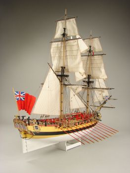 Zweimasten-Slop HMS Wolf (1754) 1:72 Laser Cardboard Kit