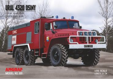 allradgetriebener russischer Feuerwehrfahrzeug URAL 4320 1:25 extrem präzise