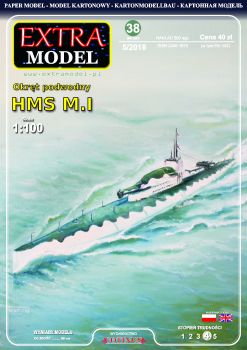 britisches U-Boot der M-Klasse HMS M1 aus dem Jahr 1917 1:100