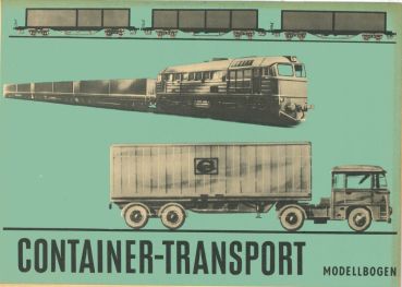 Container-Transport 187 (H0) DDR-Verlag Junge Welt aus dem Jahr 1970, selten