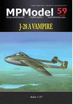 de Havilland J-28A Vampire F Mk. I schwedischer Luftwaffe (Ende der 1940er) 1:33