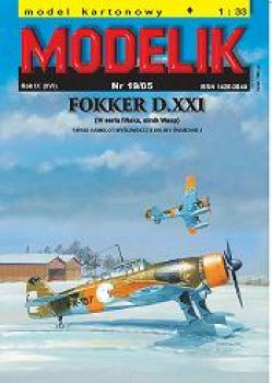 finnische Fokker D.XXI (Kufen- oder Radfahrgestell) 1:33 Offsetdruck