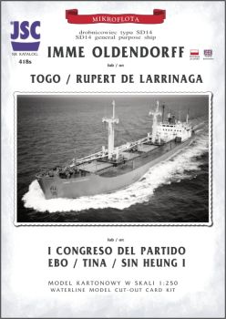 Frachter Imme Oldendorff (1972) oder optional 6 andere Schiffe des Typs SD 14 1:250 inkl. Spantensatz