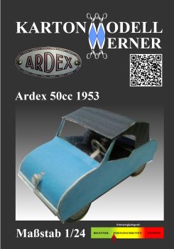 *französischer Pkw Ardex 50cc aus dem Jahr 1953 1:24 deutsche Anleitung