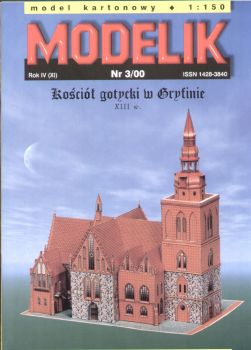 gotische Kirche in Gryfino / Greifenhagen (13.Jh) 1:150 Offsetdruck
