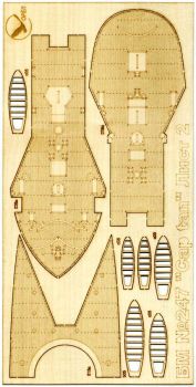 gravierter LC-Decksatz für Panzerschiff (Turmschiff) HMS Captain 1:200 Oriel 247