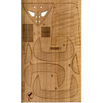 gravierter LC-Decksatz aus Holz für span. Linienschiff San Felipe (1690) 1:100 (Oriel 203)