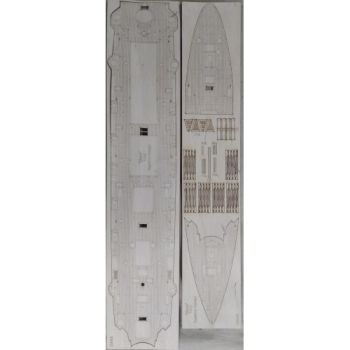 gravierter LC-Decksatz aus Holz für russischer 1.Rang- Kreuzer Diana 1:200 Dom Bumagi 2/2013