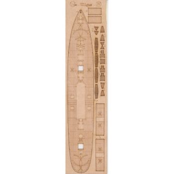 gravierter LC-Decksatz aus Holz  für US-amerikanische Sloop Saginaw (1860) 1:200 (Oriel Nr. 310)