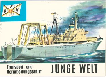 Transport- und Verarbeitungsschiff Junge Welt 1:200 DDR-Verlag Junge Welt (1970), selten