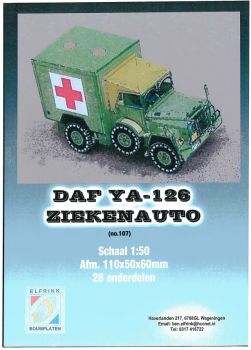leichter militärischer Lkw DAF YA-126 Ziekenauto (Krankenwagen) 1:50