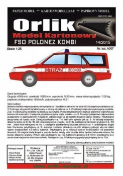 polnischer Pkw FSO Polonez Kombi Feuerwehr 1:25 einfach