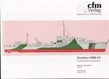 polnischer Zerstörer ORP Orkan (britische Tribal-Class) 1:250