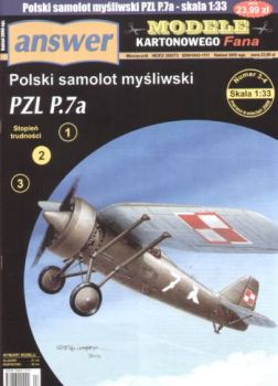polnisches Jagdflugzeug PZL P.7a (3 option.Bemalungsmuster) 1:33