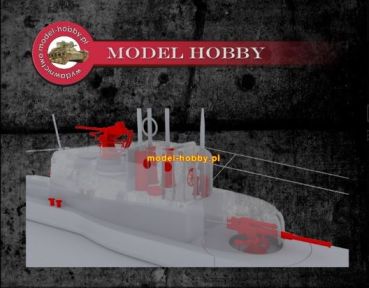 Resine-Bewaffnungs-/Zurüstsatz für polnisches U-Boot ORP ORZEL (1939 oder 1940) 1:200 Model Hobby Nr. 49