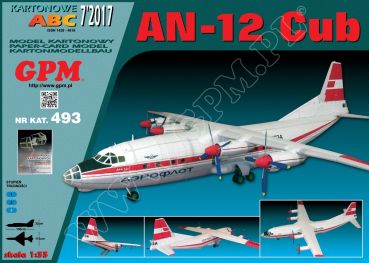 russischer Transportflugzeug Antonow An-12 Cub (Aeroflot) 1:33