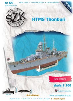 siamesisches Küstenpanzerschiff HTMS Thonburi (1938) 1:200 präzise