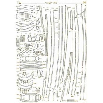 Spanten-/Blöckchen-/Detailsatz für russische Fregatte Orjol (1668) 1:100 (Oriel Nr. 307)
