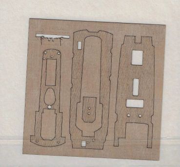 gravierte Deck/Aufbaudeck aus Holz für Zwarte Zee III 1:250