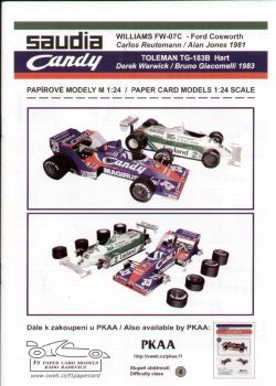 zwei Formel 1. Rennwagen (Williams und Toleman) 1:24