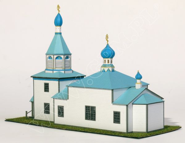 orthodoxe Pfarrkirche der Himmelfahrt der Jungfrau Mariain Kenai, Peninsula Borough, Alaska, USA 1:100 inkl. LC-Satz