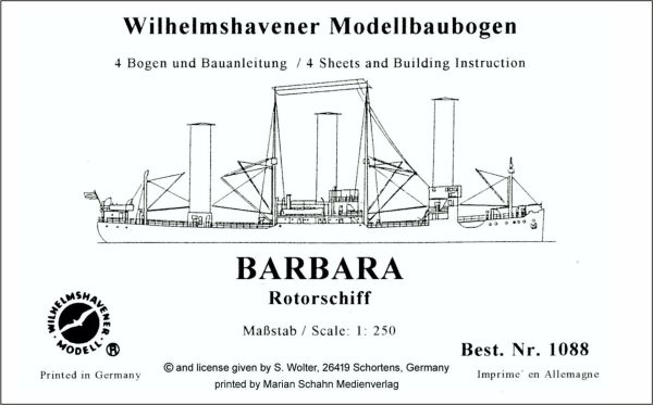 Rotorschiff ‘RMS Barbara' (1926) Möwe-Verlag Wilhelmshaven 1088
