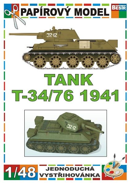 sowjetischer Panzer T-34/76 (Baureihe 1941) 1:48 einfach