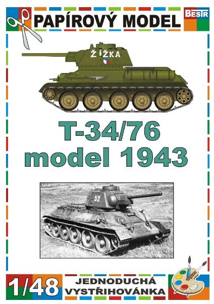 Sowjetischer Panzer T-34/76 (Baureihe 1943) "Zizka" tschechoslowakischer Panzerbrigade 1:48 infach