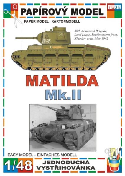Mittelpanzer Matilda II (Fahrzeug 12-23 der 38. Panzerbrigade der Roten Armee , Charkiw, 1942) 1:48 einfach