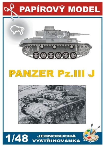 Mittelpanzer Pz.Kpfw. III Ausf. J in grauer Tarnbemalung 1:48 einfach