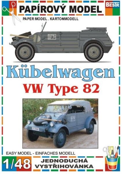 Geländewagen VW Typ 82 Kübelwagen (graue Tarnbemalung) 1:35