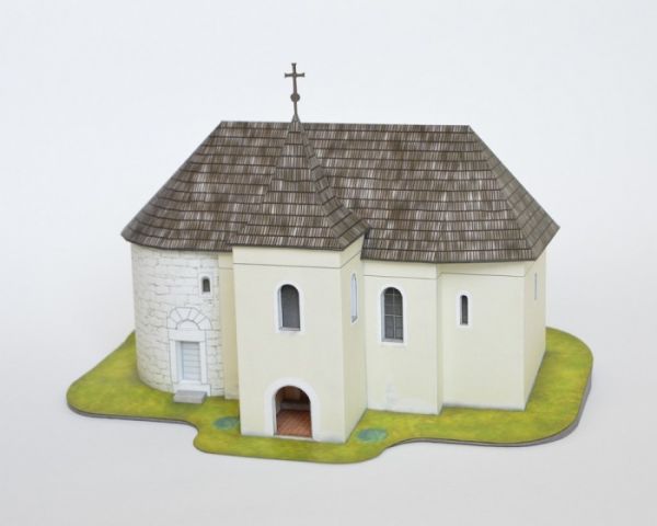 Evangelische Kirche aus Badan/Slowakei im Stil der Spätrenaissance von 1685 1:120