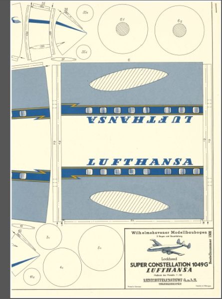 Verkehrsflugzeug der Deutschen Lufthansa Lockheed Super Constellation 1049 G 1:50 Erstausgabe