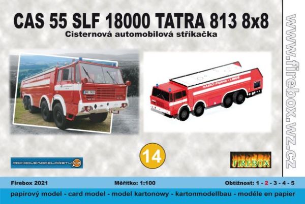 schweres Schaumlöschfahrzeug TATRA 813 8x8 CAS 55 SLF 1800 Foamatic 1:100 einfach