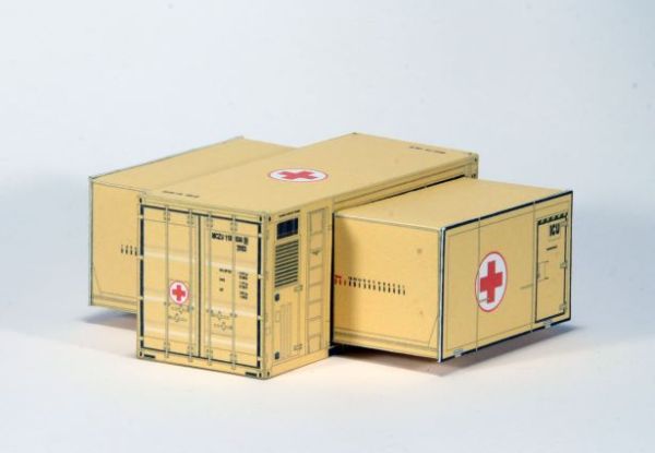 Offroad-Anhänger FAST II mit zwei medizinischen Containern 1:100 einfach