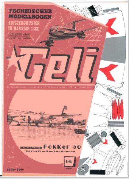 Kurzstreckenflugzeug Fokker 50 (Erstausgabe) 1:33 deutsche Anleitung