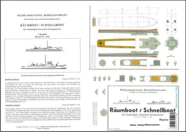 3 Modelle: 2 Räumboote und ein Schnellboot der Deutschen Kriegsmarine 1:250