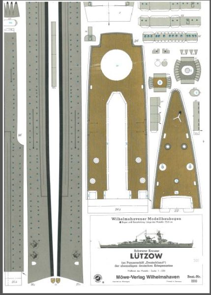 Schwerkreuzer Lützow (ex Panzerschiff Deutschland) der Kriegsmarine 1:250