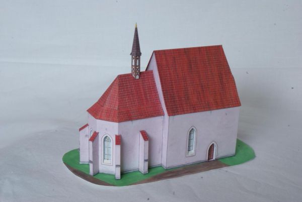 2 Modelle Spital-Kirche des hl. Johannes (Evangelist) Svihov/Tschechien 1:160 (N)