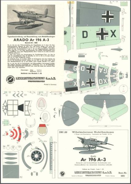 Katapult- und hochseefähiger Borderkunder und Küstenaufklärer Arado Ar 196 A-3 1:50