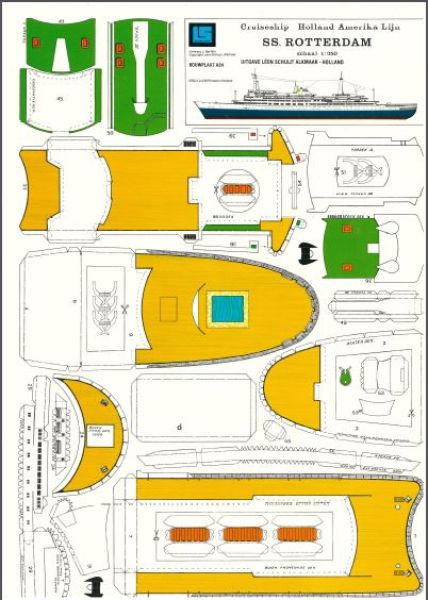 niederländisches Kreuzfahrtschiff ss Rotterdam der Holland Amerika Lijn 1:350 Wasserlinienmodell