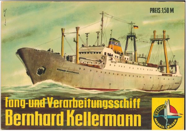 Fang- und Verarbeitungsschiff Bernhard Kellermann 1:200 DD-Verlag Junge Welt (Kranich Modellbogen)