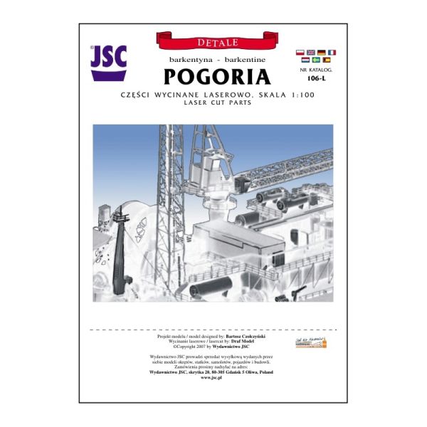 Lasercut-Detailsatz für Bargentine Pogoria 1:100 (JSC Nr.106)