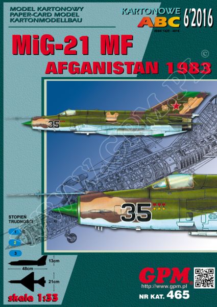 Abfangjäger Mikojan Mig-21 MF Sowjetischer Luftwaffe (Afghanistan, 1983) 1:33 übersetzt