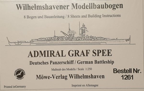 Admiral Graf Spee, Deutsches Panzerschiff 1:250, Möwe-Verlag Nr. 1261 Offsetdruck