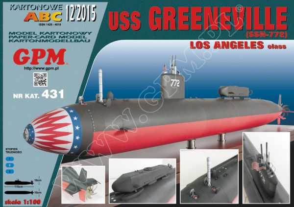 Atom-U-Boot USS Greeneville SSN-772 (2 Bemalungsvanten) 1:100