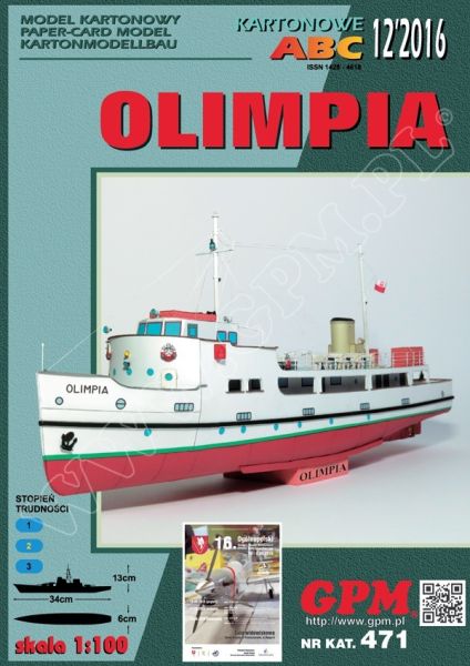 Ausflugsschiff m/s Olimpia (ex polnische ORP Miner, ex deutsche Rahmel) 1950ern 1:100