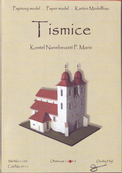 Basilika Mariä Himmelfahrt aus dem Ende des 12. Jh. in Tismice / Tschechien 1:150